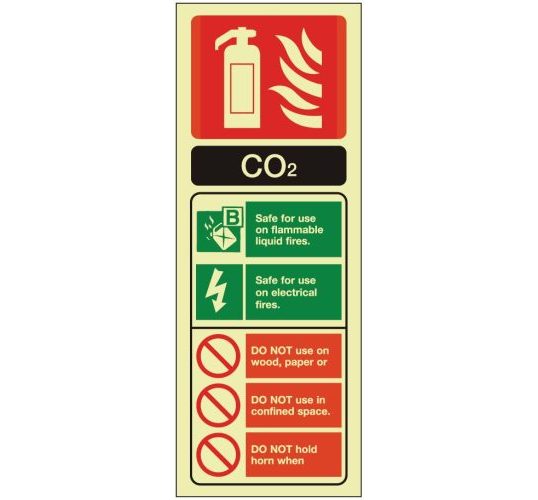 CO2 Fire Extinguisher Identification Sign (75x200mm) | Fire Safety ...