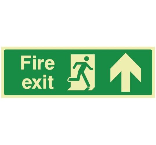 Fire Exit Arrow Up Sign 300x100mm Fire Safety Equipment 6847