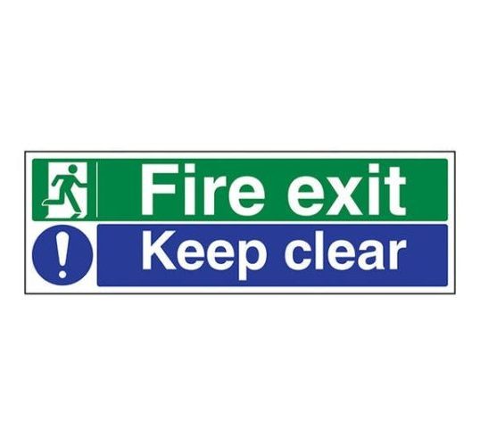 MM Sign PL 450x150 Fire Exit Keep Clear Fire Safety Equipment